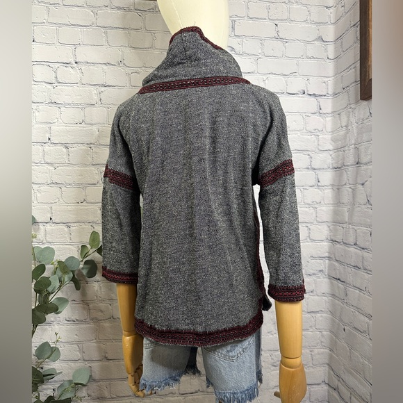 LUCKY LOTUS BRAND Sweater Embroidered Knit Pullover Cowl Neck - Picture 4 of 5